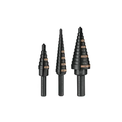 Juego de 3 brocas escalonadas de óxido negro, TRUPER