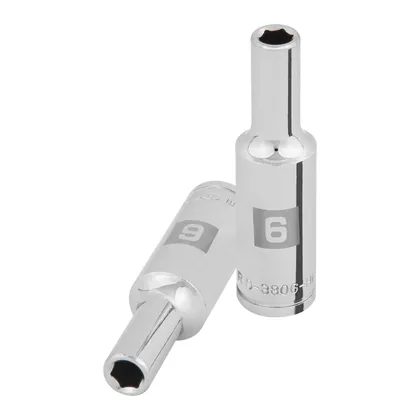 Dado largo de 6 mm, 6 puntas, cuadro 3/8', TRUPER