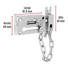 Pasador con cadena para puerta, acabado cromo mate, HERMEX 3