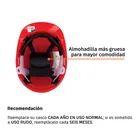 Casco de seguridad ventilado, ajuste de matraca, rojo 2