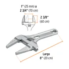 Llave ajustable 8' para plomero, apertura 3', TRUPER 3