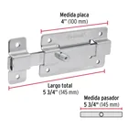 Pasador de barra plana 4' acabado cromo, HERMEX 3