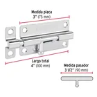 Pasador de barril de acero cromo 4', HERMEX 3