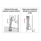 Fijapuerta metálico, acabado latón brillante, HERMEX 4