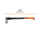 Hacha para rajar madera 4.5 lb, mango fibra de vidrio 34' 3