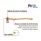 Hacha para rajar madera 2-1/4 lb, mango hickory 28', TRUPER 2