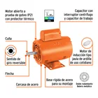 Motor eléctrico monofásico de 1/2 HP, baja velocidad, TRUPER 4