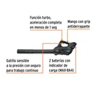 Sopladora inalámbrica 40V, 2 baterías 4Ah, 1 carg. dual, MAX 2