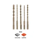 Juego de 5 brocas para concreto SDS Plus, TRUPER 2
