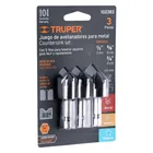 Juego de 3 avellanadores HSS, TRUPER 1