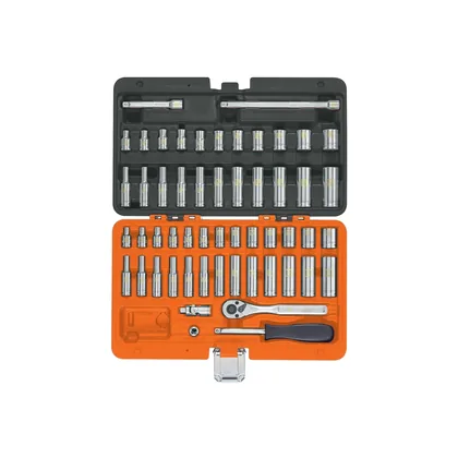 Juego de 54 herramientas cuadro 1/4' std y mm para mecánico