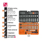 Juego de 54 herramientas cuadro 1/4' std y mm para mecánico 4
