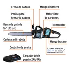 Motosierra inalámbrica 40V, sin carbones, TRUPER MAX 2