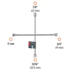 Llave de cruz 16' pulida y cromada, TRUPER 3