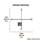 Llave de cruz 14' pulida y cromada, TRUPER 5