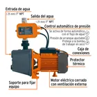 Bomba presurizadora jet hierro 1 HP con control, TRUPER 2
