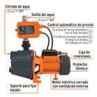 Bomba presurizadora jet hierro 1/2 HP con control, TRUPER 2