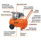 Compresor de aire, silencioso libre de aceite, 50 L, 2 HP 2