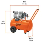 Compresor de aire, silencioso libre de aceite, 50 L, 2 HP 3