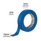 Cinta masking tape azul de 1' x 50 m para pintor, TRUPER 3