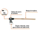 Hacha media labor 4-1/2 lb, mango de madera 36', TRUPER 2