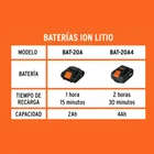 Cargador dual de baterías de ion litio 20V, TRUPER PRO 5