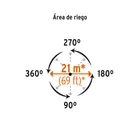 Aspersor metálico 11' una vía, doble chorro, estaca metálica 2