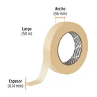 Cinta masking tape de 1-1/2' x 50 m, TRUPER 2
