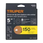 Paquete con 5 discos de lija 5' grano 150, 8 perforaciones 4