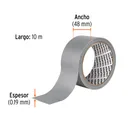 Cinta para ducto 10m x 48mm, espesor 0.19mm, TRUPER 3