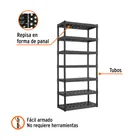 Estante plástico 7 repisas capacidad 60kg, 91x43x185, TRUPER 2