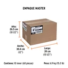 Cinta negra para ducto 10 m x 48 mm, espesor 0.19 mm, TRUPER 6