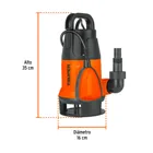 Bomba sumergible plástica, 1/2 HP para agua sucia, TRUPER 3