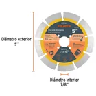 Disco de diamante 5' para ranuradora de concreto, TRUPER 2