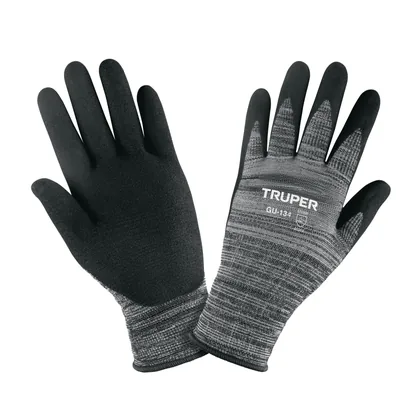 Guantes de nylon recubiertos de nitrilo arenoso, XG, TRUPER