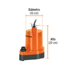 Bomba sumergible para fuente, 1/6 HP, TRUPER 3