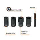 Juego de 4 dados extractores de tuercas barridas, TRUPER 2