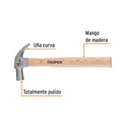 Martillo cabeza cónica 18 mm uña curva, mango madera, TRUPER 2
