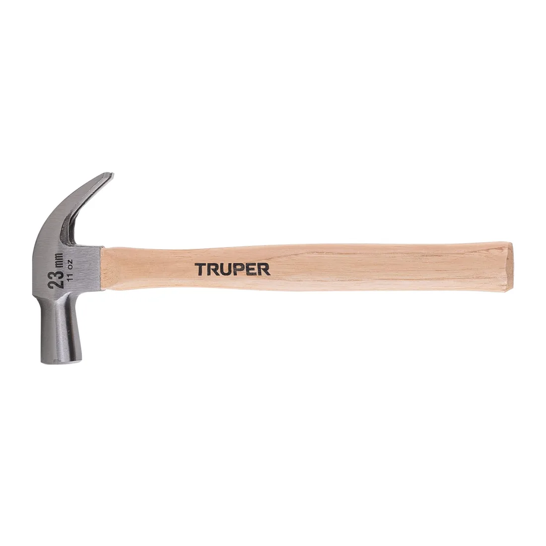 Martillo cabeza cónica 23 mm uña curva, mango madera, TRUPER