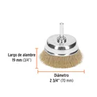 Carda de copa 2-3/4' alambre fino para taladro, TRUPER 3