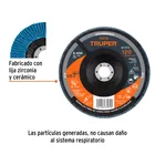 Disco laminado 7', grano 120 centro 7/8', fibra, TRUPER 2