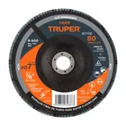 Disco laminado 7', grano 80 centro 7/8', fibra, TRUPER 1