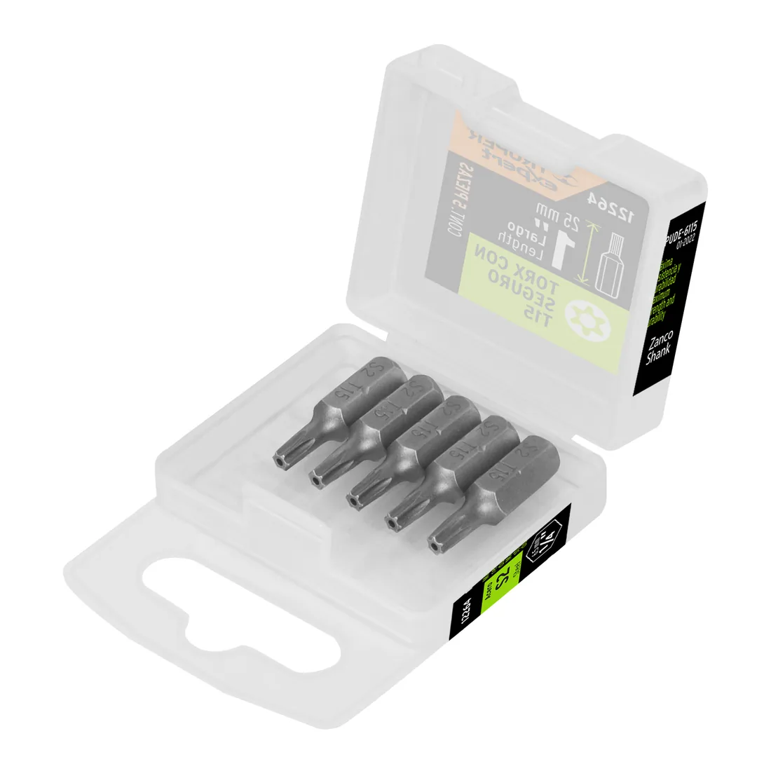 Estuche con 5 puntas torx T15 con seguro largo 1', EXPERT