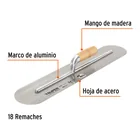 Llana 24' canto redondo, 18 remaches, mango madera, TRUPER 2