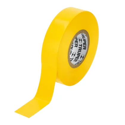 Cinta de aislar de 18 m x 19 mm, amarilla, TRUPER