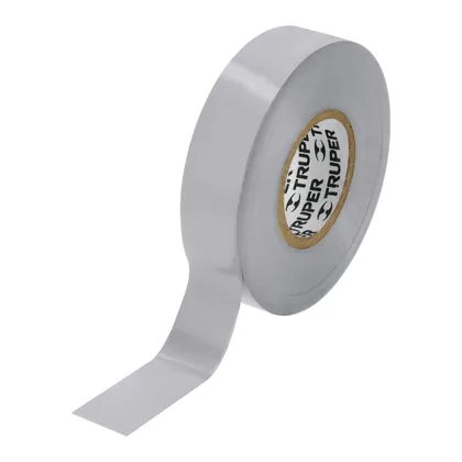 Cinta de aislar de 18 m x 19 mm, gris, TRUPER