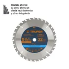 Disco sierra 8-1/4' para madera, 32 dientes centro 5/8' 2