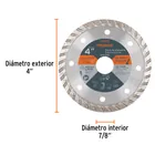 Disco de diamante de 4' x 2.2 mm, rin turbo, TRUPER 2