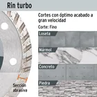 Disco de diamante de 4' x 2.2 mm, rin turbo, TRUPER 3