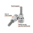 Dado punta hexagonal de 1/4', cuadro 3/8', TRUPER 2